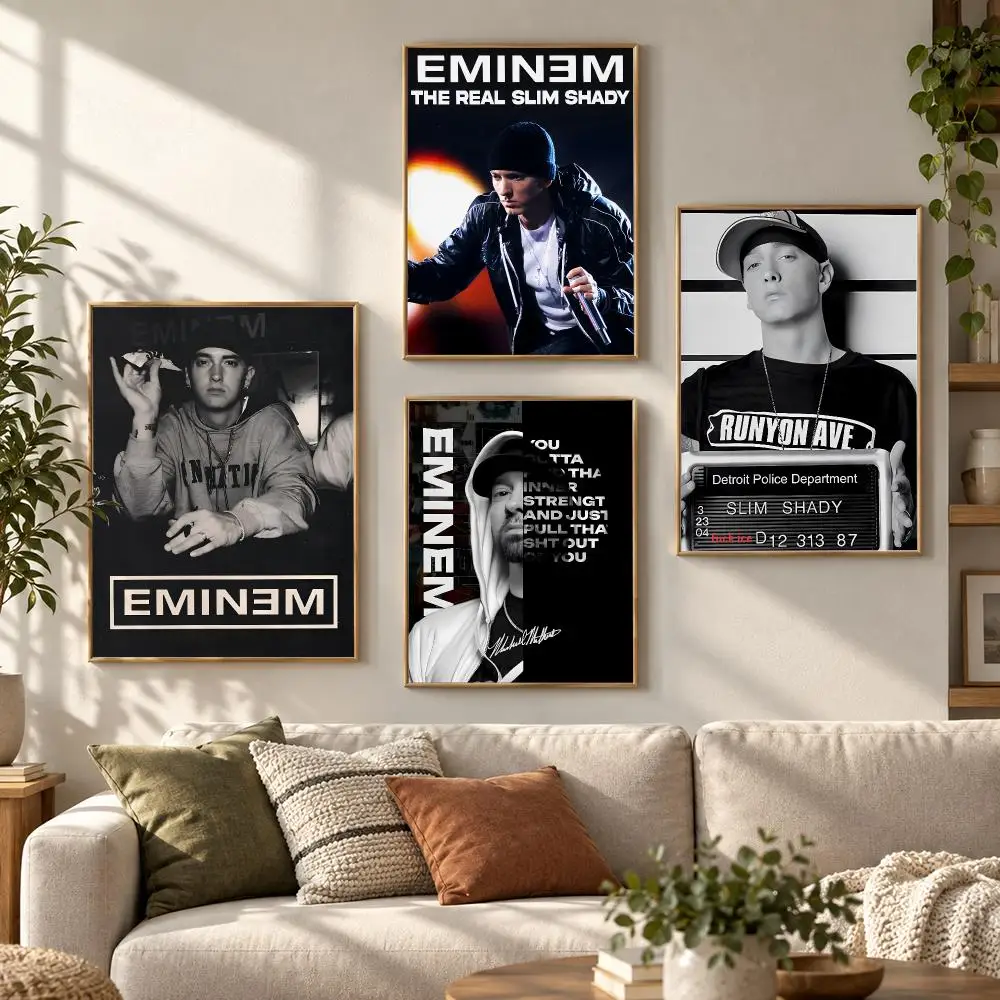 Eminem Music Artist Album Retro Vocal Visual Fan Series Poster Contemporary Wall Art Print for Bedroom & Living Room, Unframed