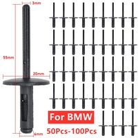 50-100pcs Car Fastener Clips Bumper Door Panel Fender Liner Clips Plastic Rivets 6mm For BMW X1 E84 X3 E83 F25 X5 E53 E70 X6