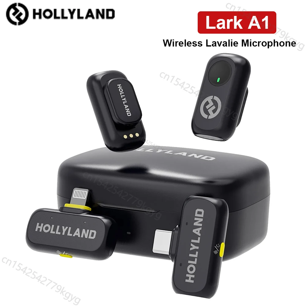 ميكروفون لاسلكي Hollyland LARK A1 لهاتف iPhone وAndroid وميكروفون لمدونات الفيديو على Youtube Tiktok وميكروفون إلغاء الضوضاء