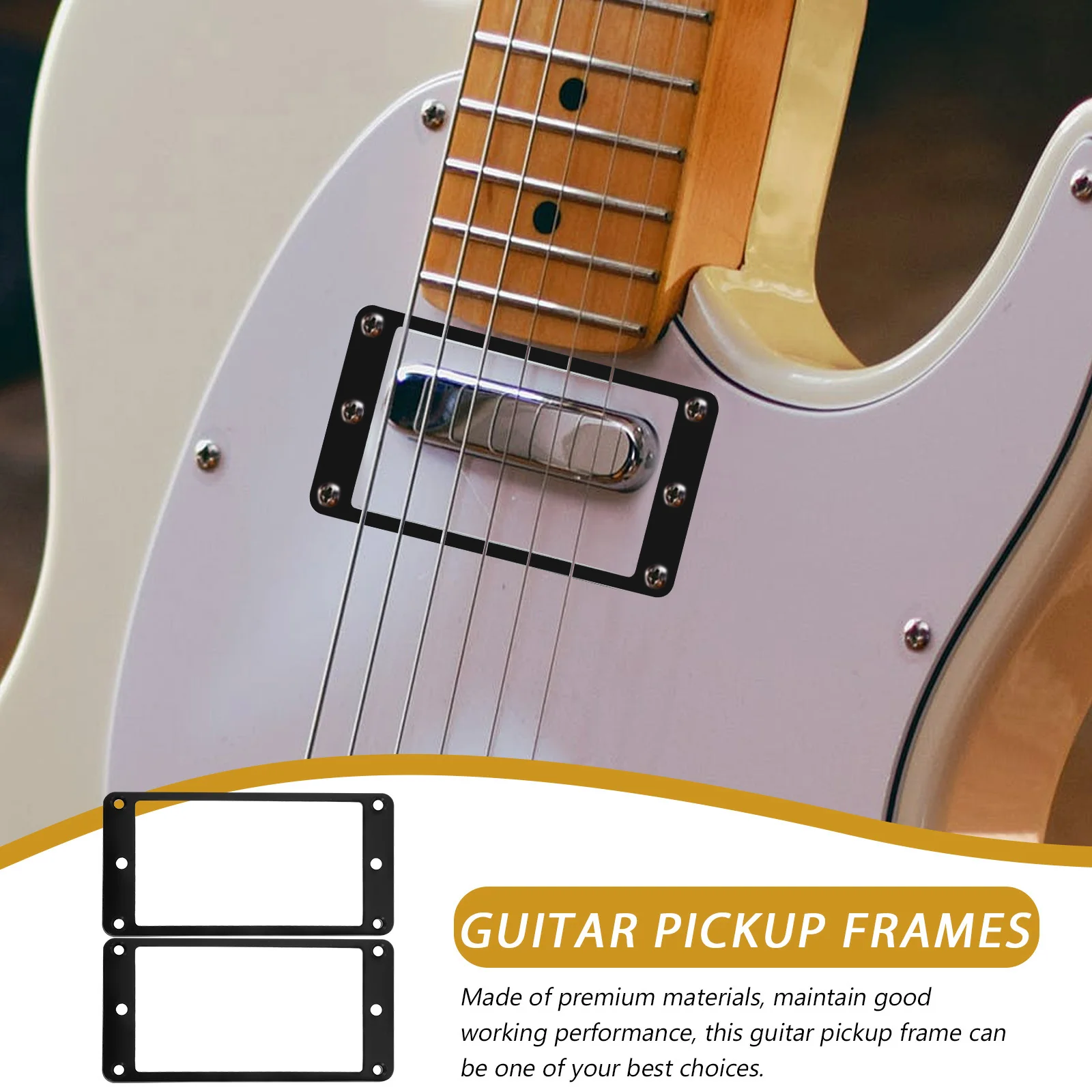 

2Pcs Pickup Cover Frame for Guitar Protective Pickup Frame Smooth Design Reduces String Vibration Noise High Performance