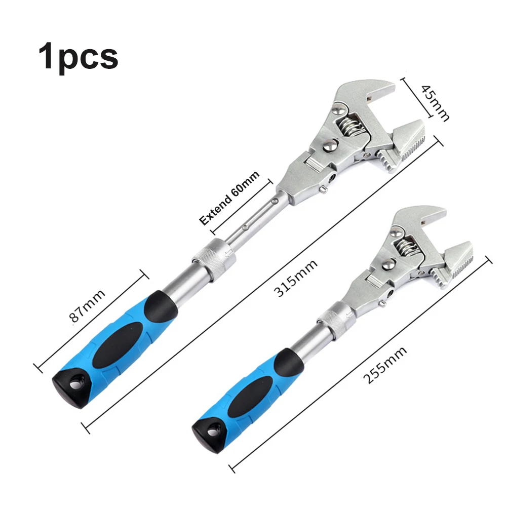 Chave ajustável retrátil de 10 polegadas Design 5 em 1 para uso eficiente em eletricidade aquática e trabalho de ar condicionado