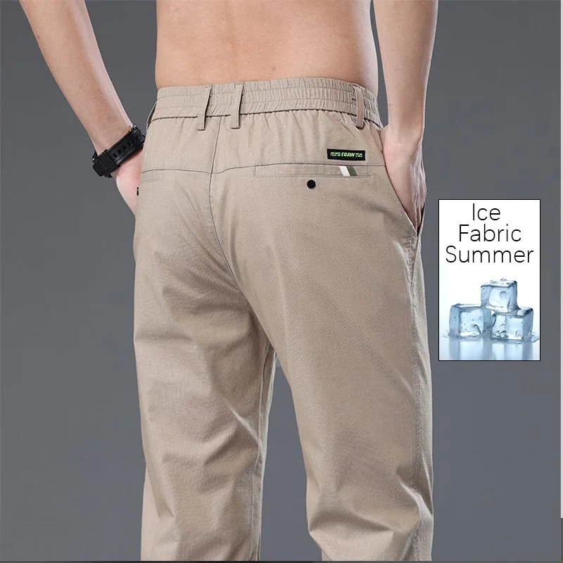 

Новинка 2023 года, мужские брюки со льдом, летние дышащие модные мешковатые брюки, мужские хлопковые винтажные повседневные брюки для фитнеса с эластичной резинкой на талии