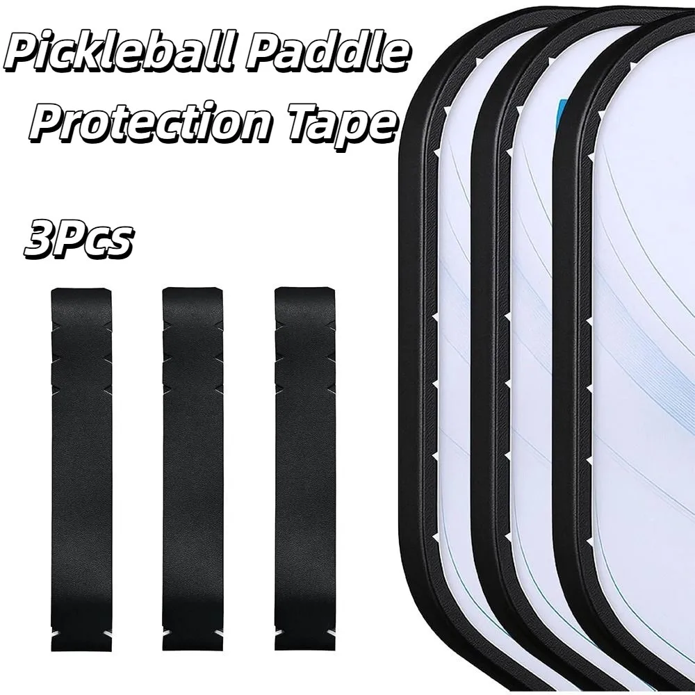 3Pcs PU Pickleball Paddle Protection Tape Thickened Curved Fit Racket Protection Strip Wear Resistant DIY