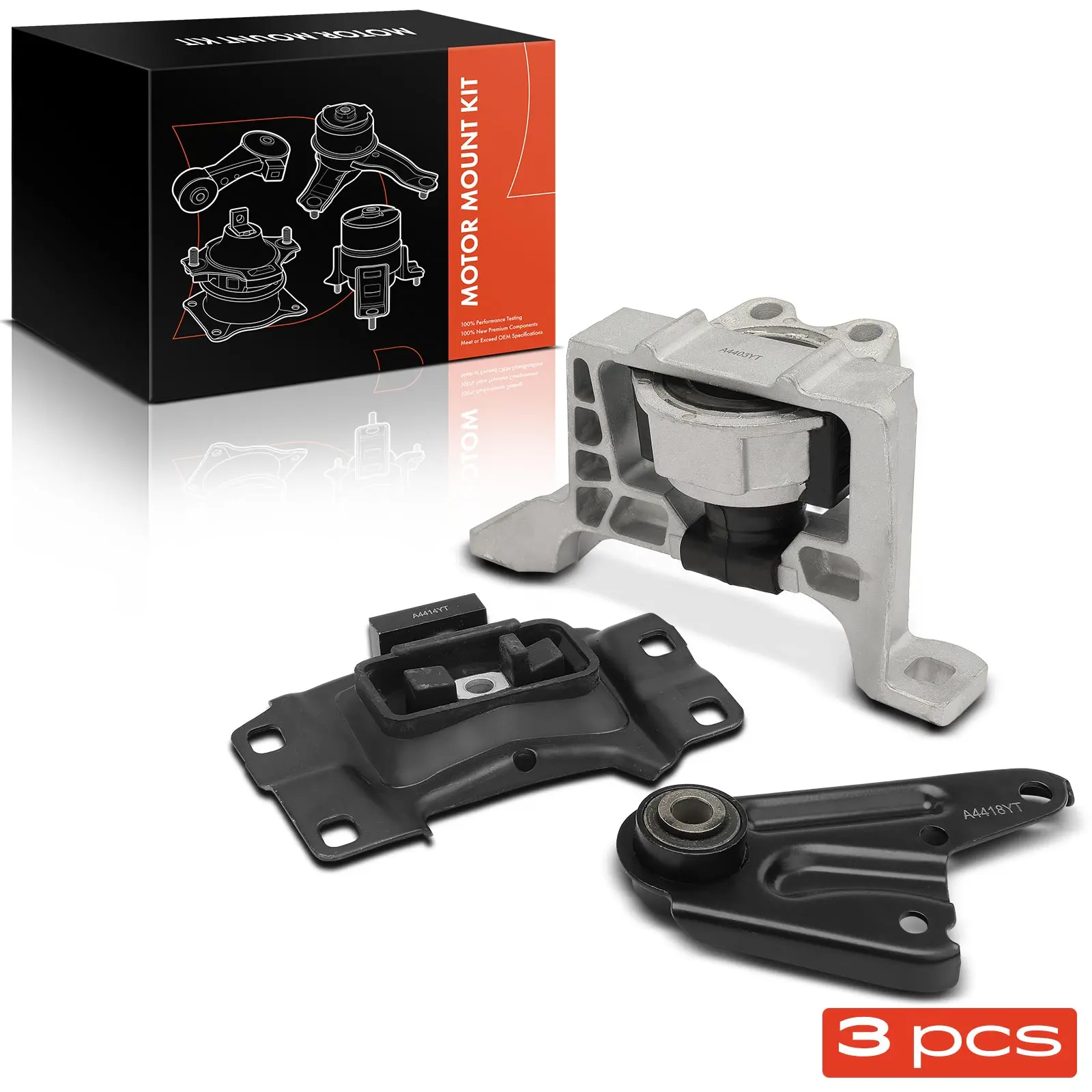 Frankberg 3x motoronderdelen voor en achter voor Mazda 3 BL 2006-2013 notchback BL 5 CW Bj vanaf 2010