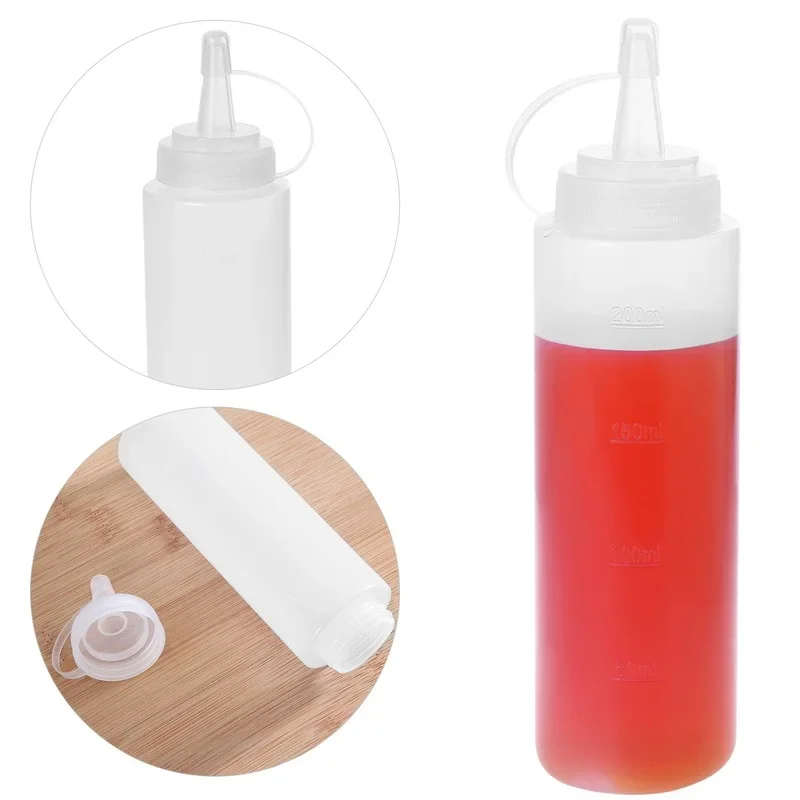 1 PCS Squeeze bottle Condiment Bottles With Cap Lid Salad Sauce Dispenser Bottles Olive Oil Gravy Boats Ketchup Cruet Storage