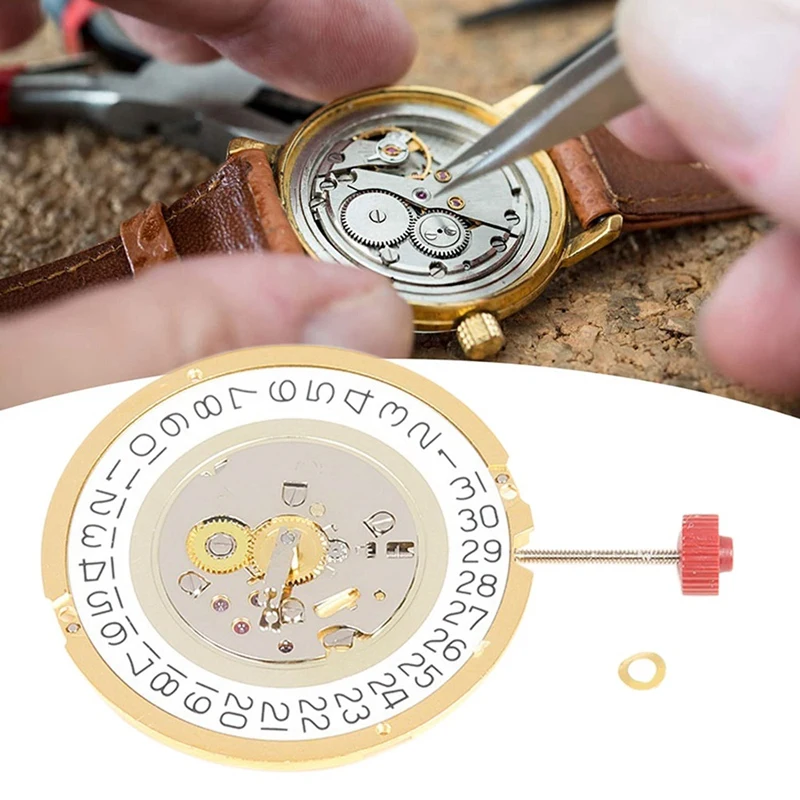 For RONDA Quartz Movement With Hour Wheel Spring 3 O'clock Calendar Two And A Half Hands Quartz Movement