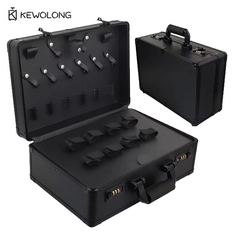 Aluminum Makeup Case with Tray, Professional Nail Art Mink Eyelash Tool Storage Box, Beauty Cosmetology Trolley Suitcase