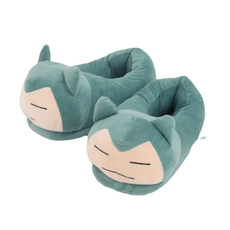 Cartoon Anime Slippers Cotton Slippers Monster Pocket Snorlax Plush Slippers Men's Winter Warm Shoes Couple Gift Plush Gift