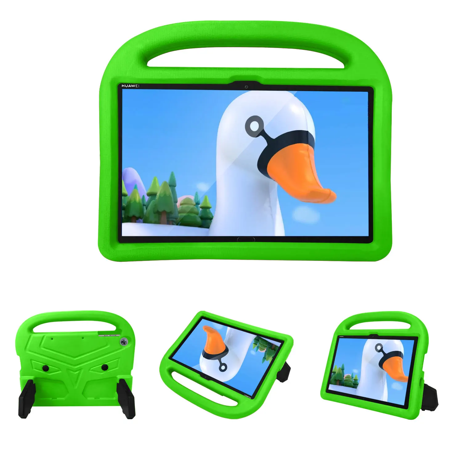 Etui EVA dla dzieci na Huawei MatePad T10 9.7" T10S 10.1" MediaPad M5 M6 10.8" T5 10.1" T3 9.6" z funkcją podstawki i przenośnym uchwytem na rękę