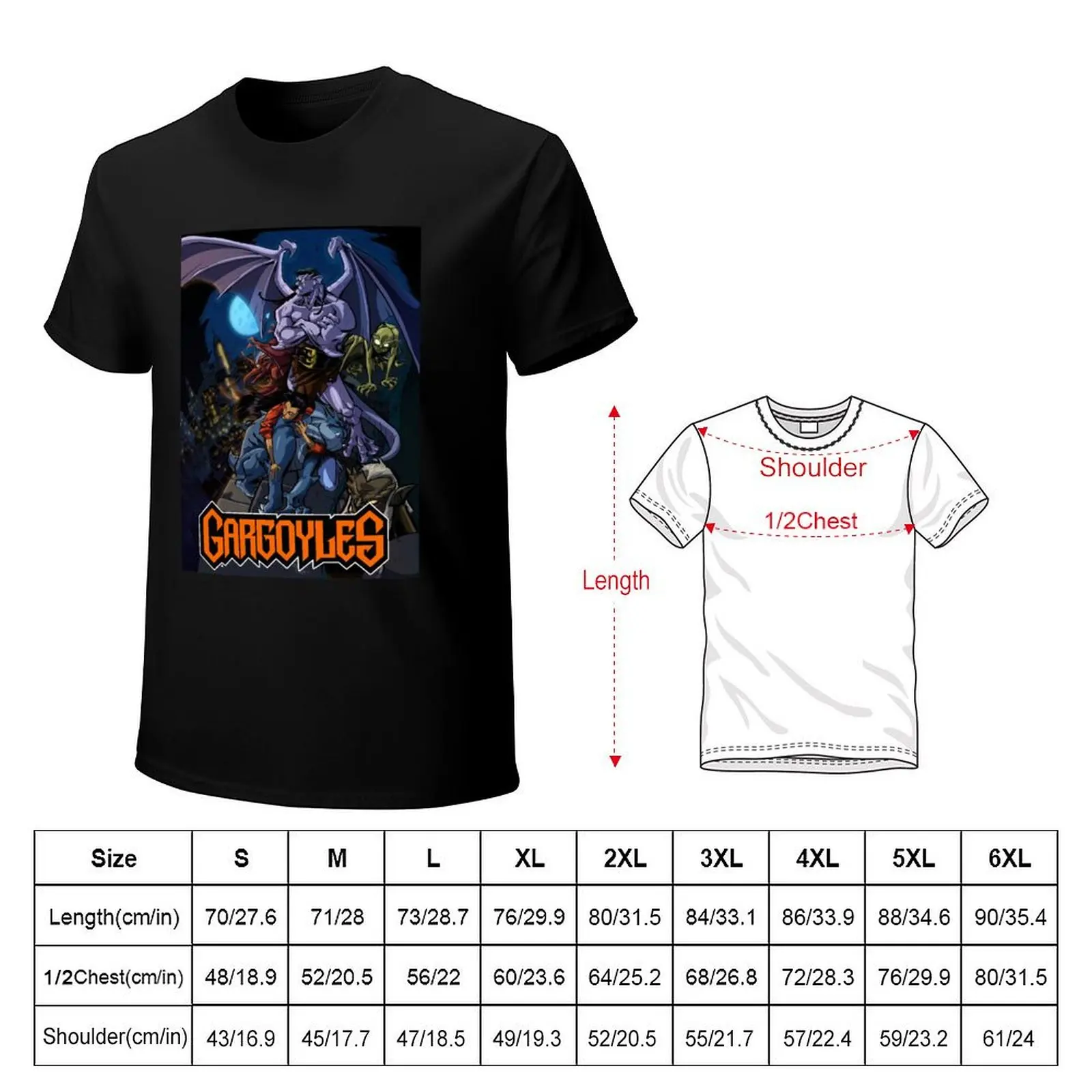 The Gargoyles King Dragon Vintage Design Cartoon T-Shirt t shirt man cotton T-Shirt