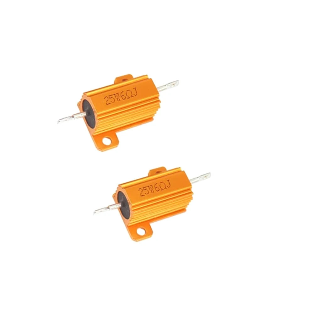 1 pc 25W Aluminum Power Metal Shell Case Wirewound Resistor 10R to 500R Ohms- 0.1R 6R 8R 10R 50R 500R resistance