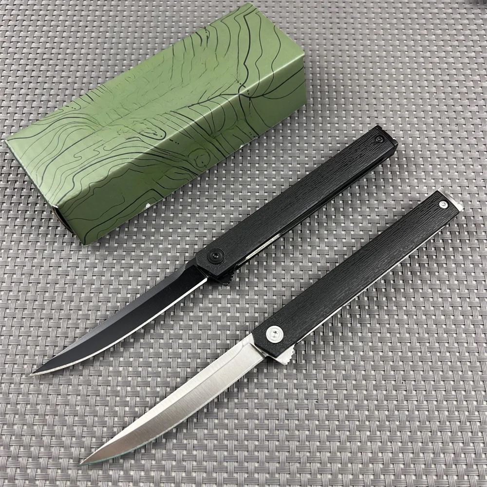 

Numerical Control Water Grinding Black Titanium Handle Outdoor EDC D2 Steel Blade Folding Knife Hunting Tactical Pocket Knife