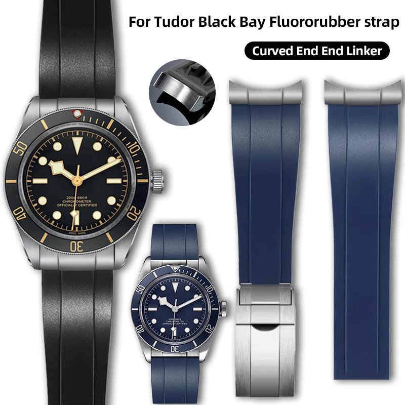 20mm 21mm 22mm Steel End Linker Bracelet for Tudor Strap 39mm 1958 BB58 Black Bay Panda Pro Black Shield Soft Rubber Watch band