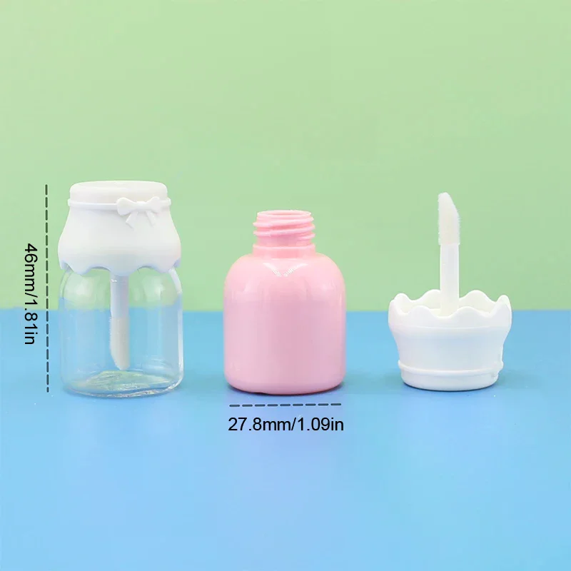 8 مللي زجاجة الحليب لطيف ملمع الشفاه أنبوب شفاف وردي زجاجة فارغة الشفاه الصقيل عينة الحاويات ماكياج مواد التعبئة والتغليف السفر #5