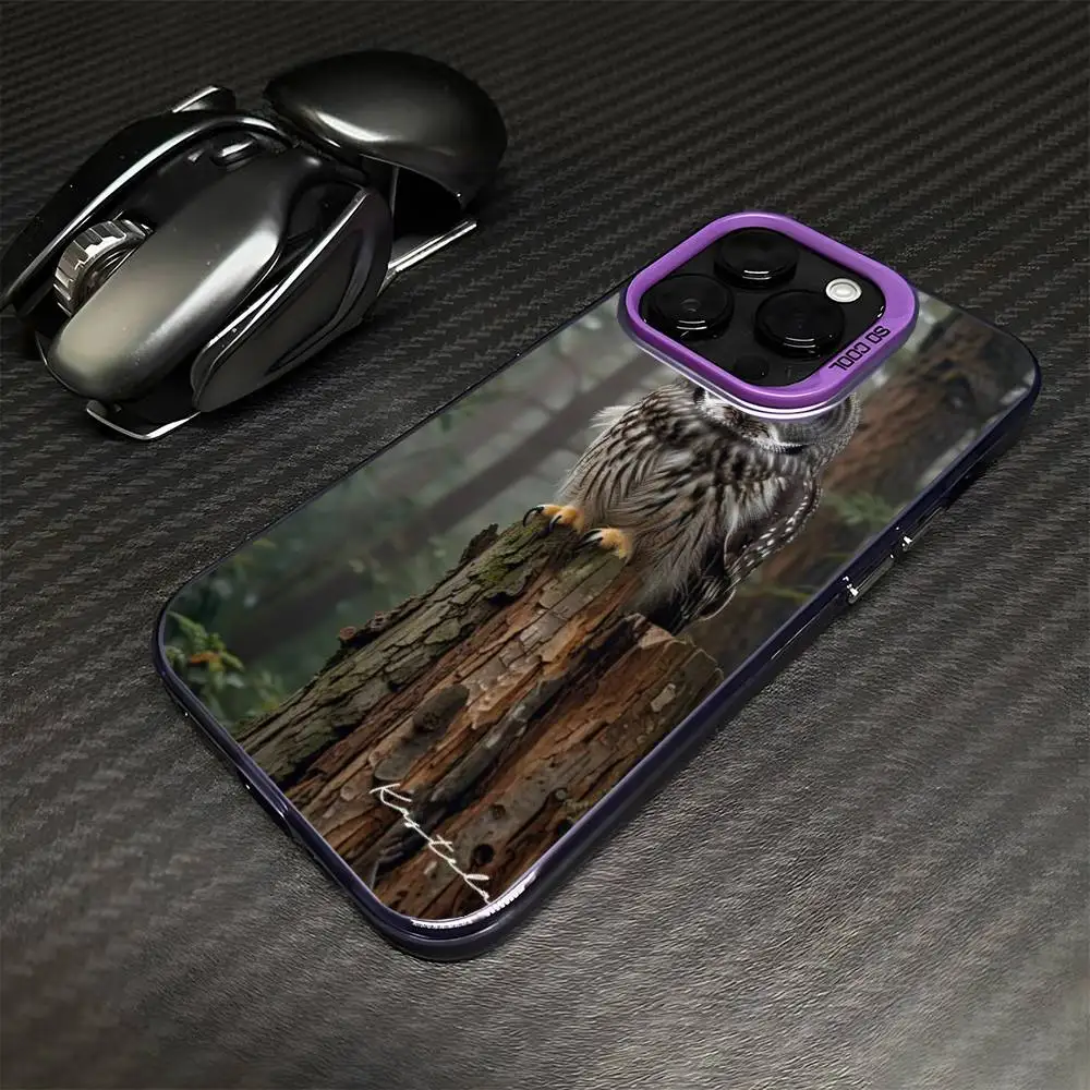 حافظة هاتف OWL FORST الواقعية لهاتف iPhone17,16,15,14,13,12,11 Plus، Pro Max غطاء مقاوم للصدمات باللون الأرجواني غير اللامع #6