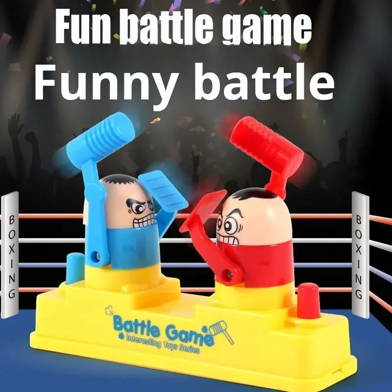 1pc Children's Head Knocking Little Man Fighting Red and Blue Attack and Defense Twin Parent Child Fighting Game Machine