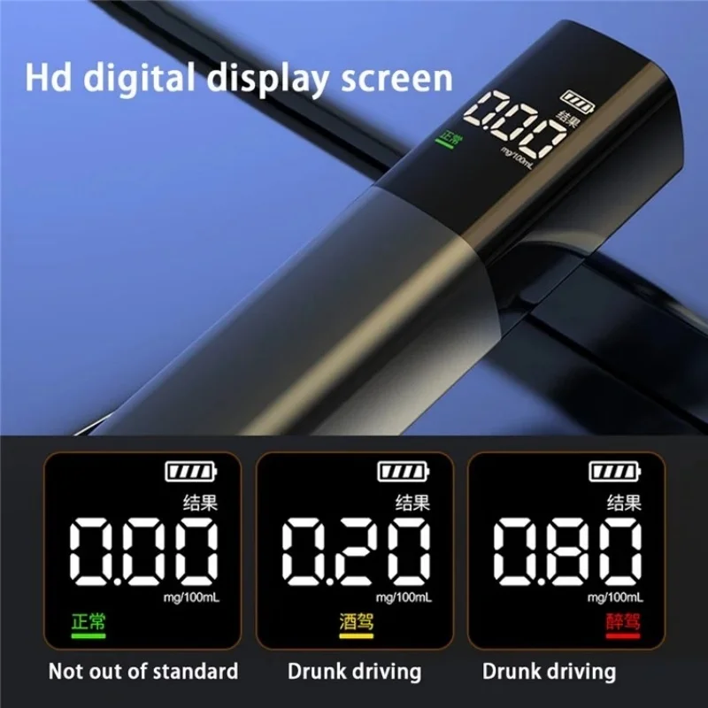 Digital Display Alcohol Tester Portable Alcohol Tester Automatic Blow Type Detector Rechargeable Breath Alcohol Test