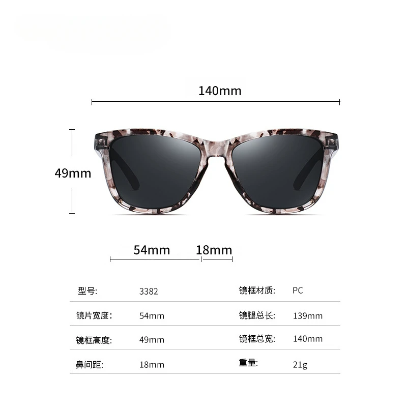 Fashion Sunglasses Polarized Sunglasses 3382 Variety of Color Frame Sunglasses, Prescription Lens Additional Purchase