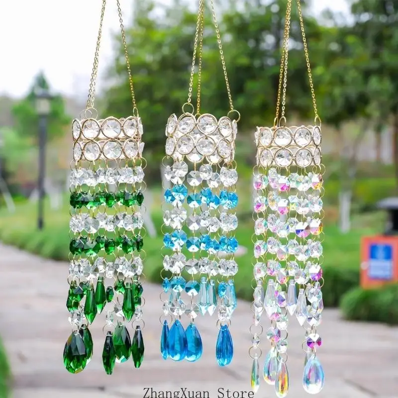 Sun Catchers Crystal Hanging Crystal Colored Glass Sun Catchers Outdoor Decoration Rainbows Maker Prisms Garden 3XUF