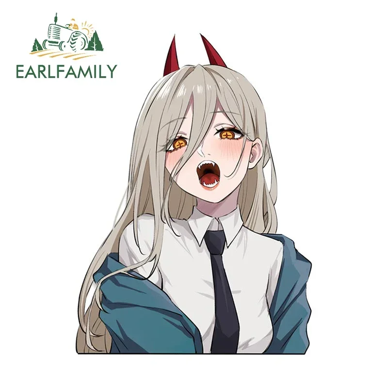 EARLFAMILY 13cm x 9.9cm Anime Devil Car Sticker Interesting JDM Trunk Windows Waterproof Decal Vinyl Helmet Car Accessories