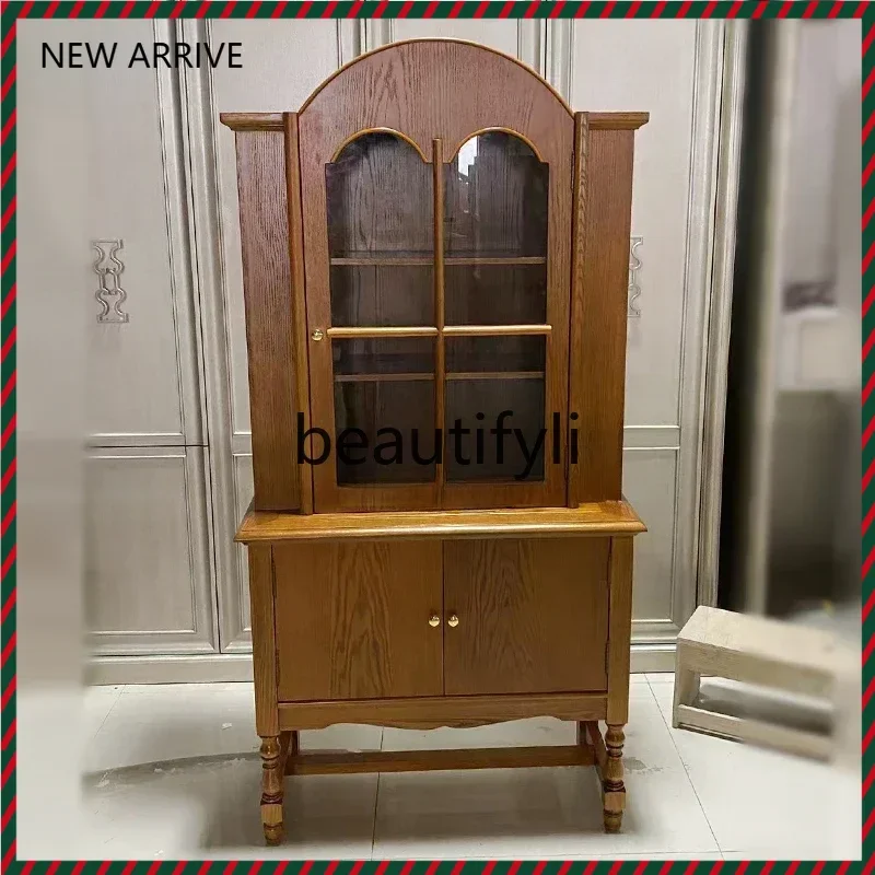 

D2520 French Side Cabinet Solid Wood Complex Medieval and Nostalgic Household