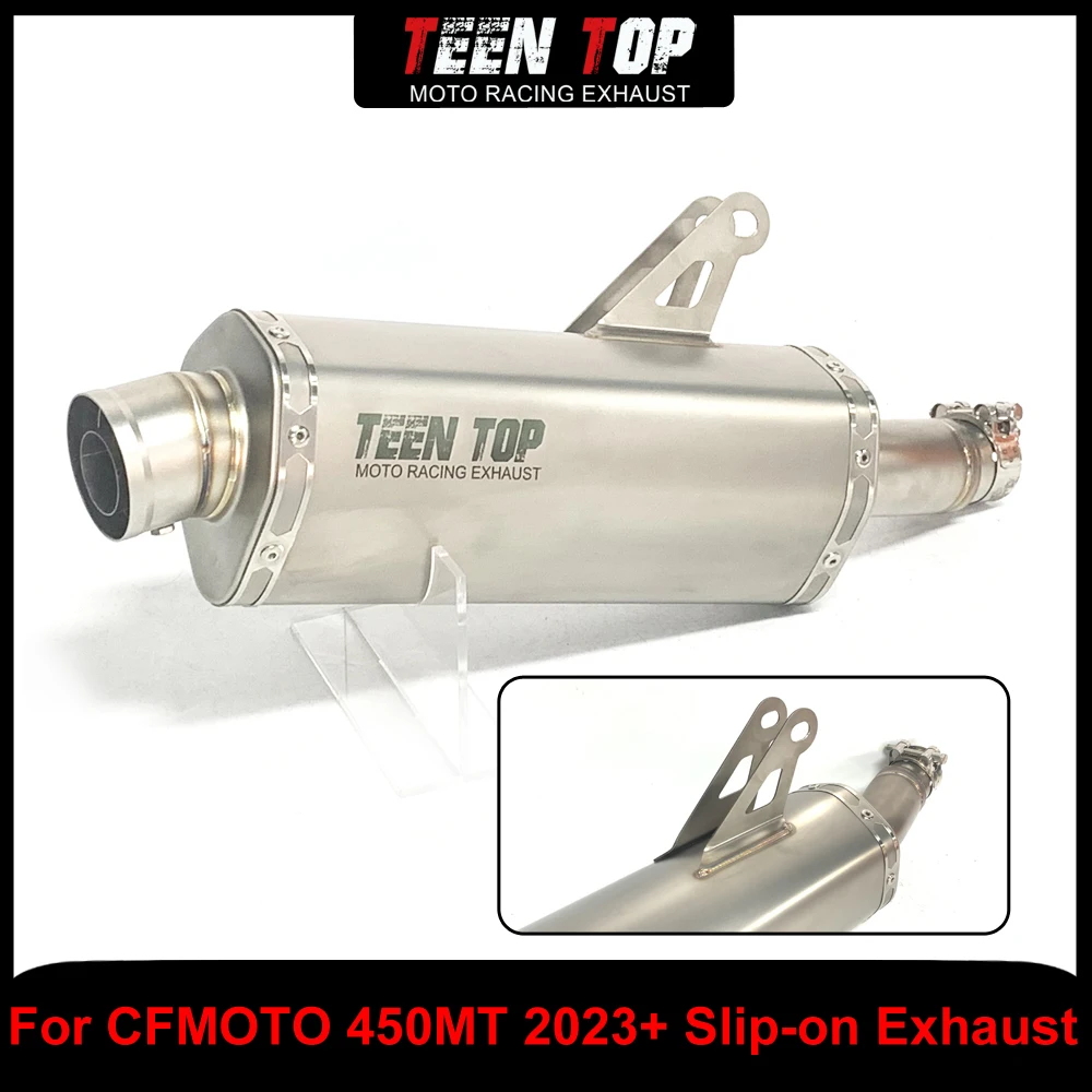 

For CF MOTO 450MT Slip-on Exhaust Stainless Steel Motorcycle Middle Link Pipe Exhaust Muffler 450 MT 2023+ Motor Bike System