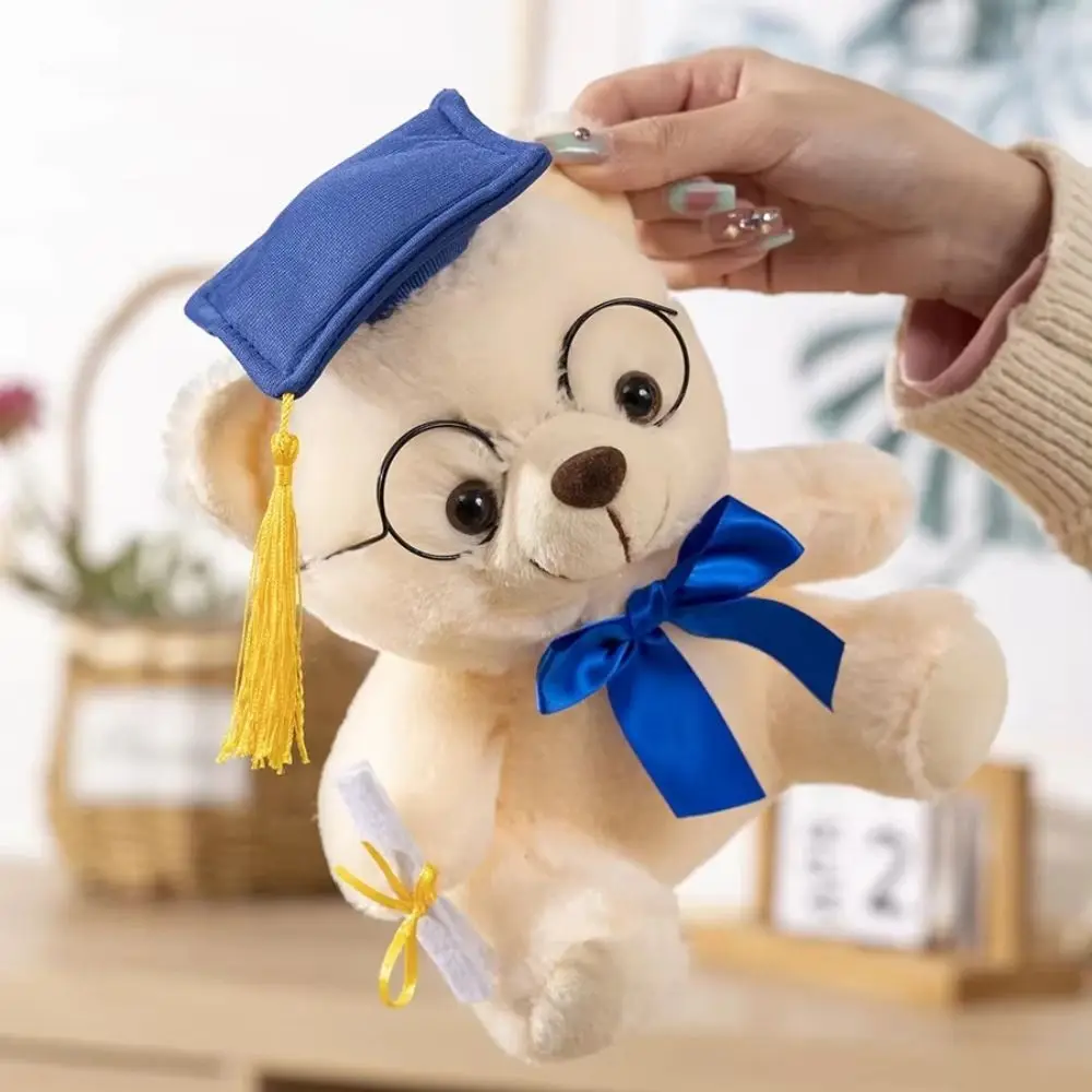 Graduation Season Graduation Bear Plush Toy 20cm Soft Stuffed Doctor Bear Doll Cute Doctoral Cap Bear Animal Doll Kids Gift