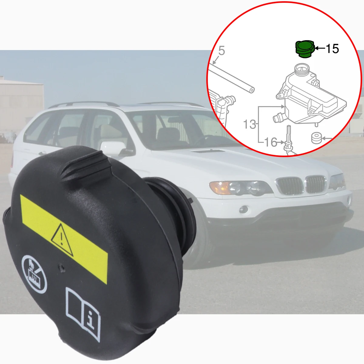 

For Bmw X5 E53 1998-2006 7 Series F01 LCI 750li Coolant Reservoir Radiator Rad Expansion Tank Cap Tank Filler Cover 2.0bar Parts