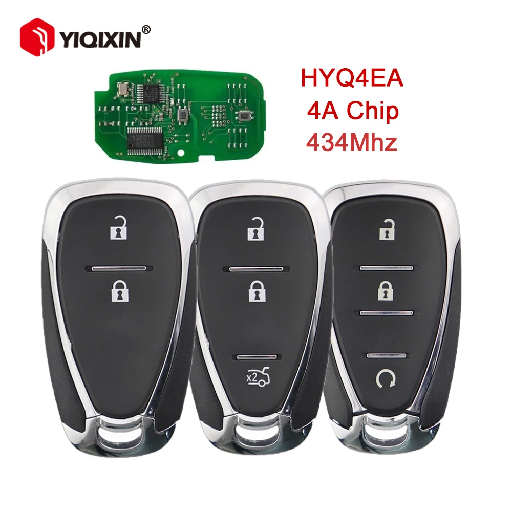 YIQIXIN 2/3 Button Car Remote Key For Chevrolet JM Trax Tracker Orlando 434Mhz HYQ4EA Original Keyless Promixity Card