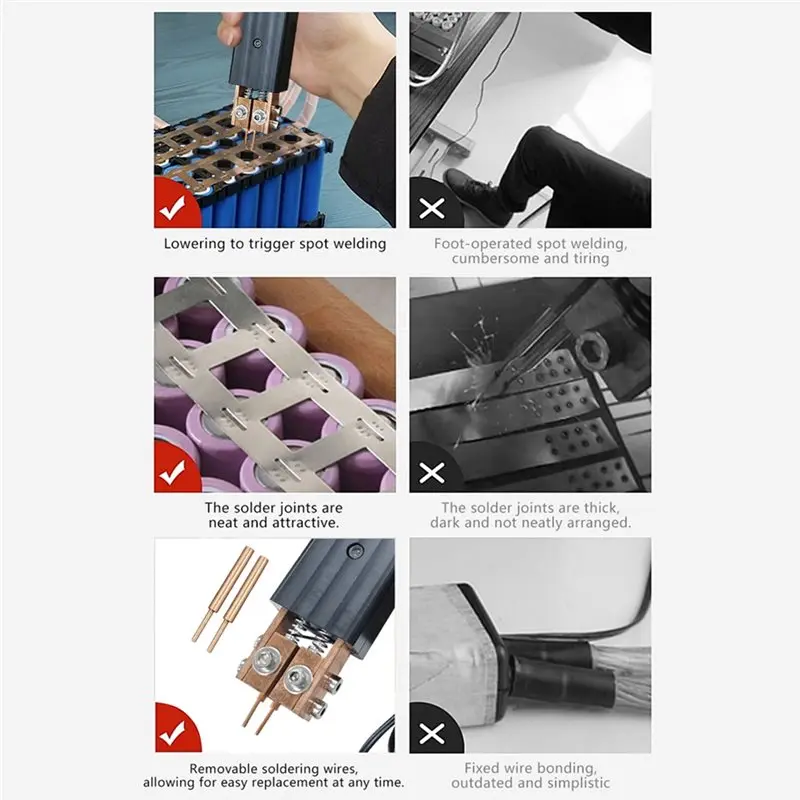 A55F-DIY Spot Welder Spot Welding Pen, 18650 CNC Copper Chuck 3-15Mm 10AWG Cable Handheld Battery Pack Welder Tool