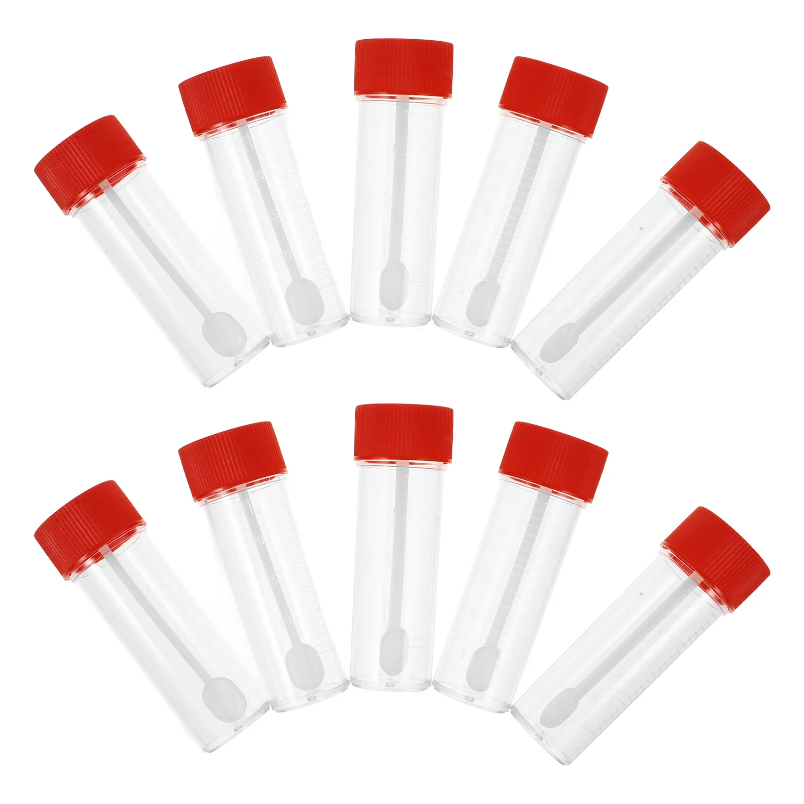 

100Pcs Plastic Stool Specimen Cups Leakproof Sample Vials for Lab Testing Storage Vials with Caps Plastic Test Tubes