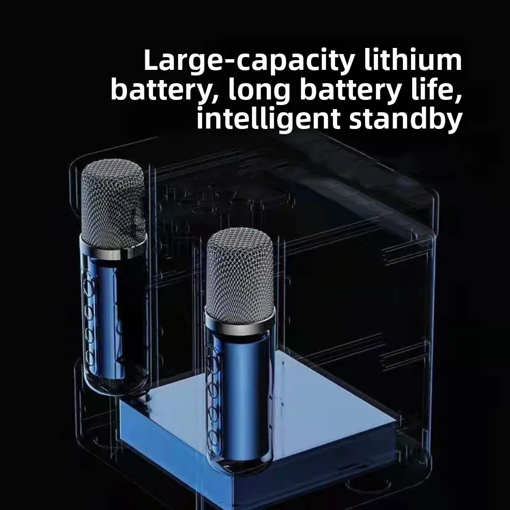 

With 2 Microphones Bluetooth Speaker Set Multifunctional Portable Wireless Sound Microphone Set Wireless Colorful