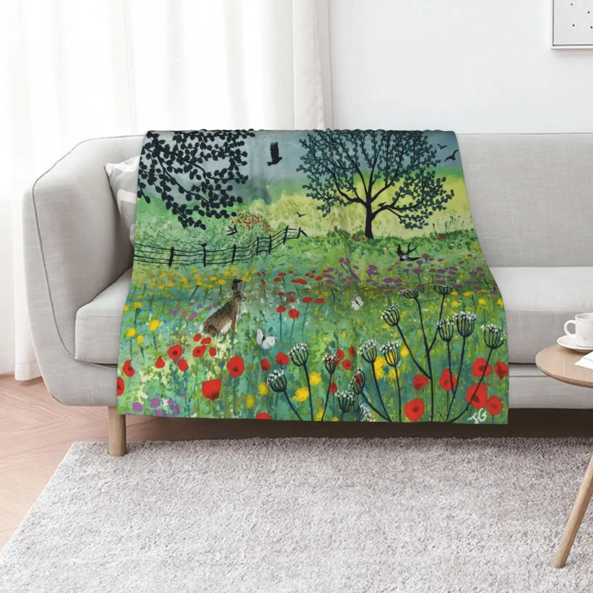 In Summer Meadow Throw Blanket Flannel Fabric Soft Beds Single Shaggy Cute Blankets Sofas Of Decoration Blankets