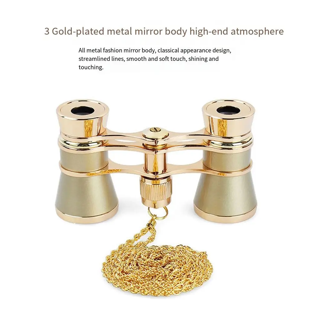 

Портативные оперные очки, бинокль, винтажный компактный музыкальный концертный телескоп с цепочкой, легкие театральные очки