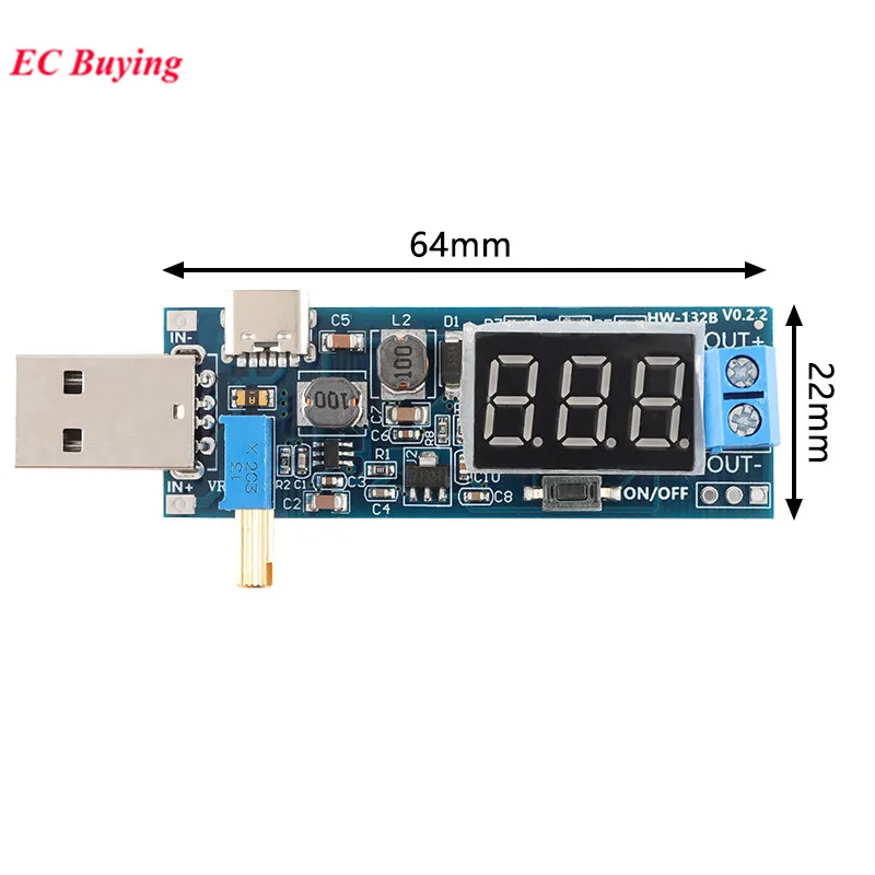 調整可能なブーストバックコンバーター,デスクトップ電源モジュール,電圧計出力,5v〜3.5v,9v,12v,1.2v-24v