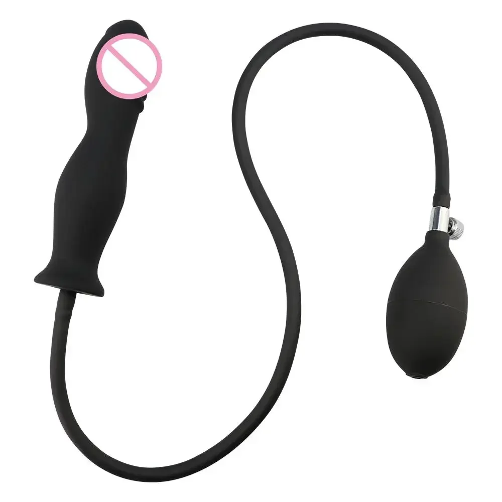 Tapón Anal inflable de expansión, tapón Anal con bomba, dilatador, masajeador, productos para adultos, Juguetes sexuales de silicona para mujeres y hombres