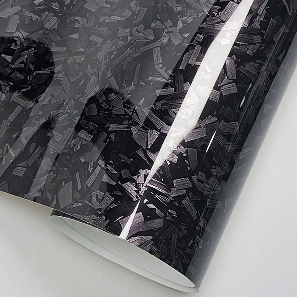 50x30CM Carbon Fiber Vinyl Film High Gloss 3D/6D Effect Wrap Foil Sticker Forged Carbon Fiber Motorcycle Body Stickers