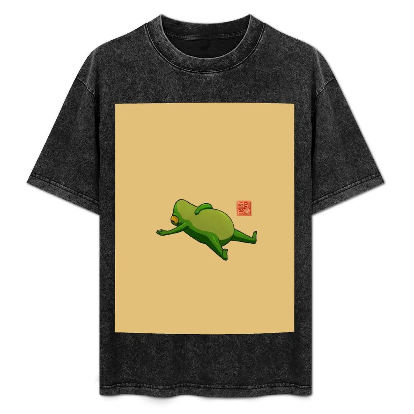 

Yoga Frog Mood T-Shirt oversized vintage anime shirt blue archive heavyweight t shirts for men