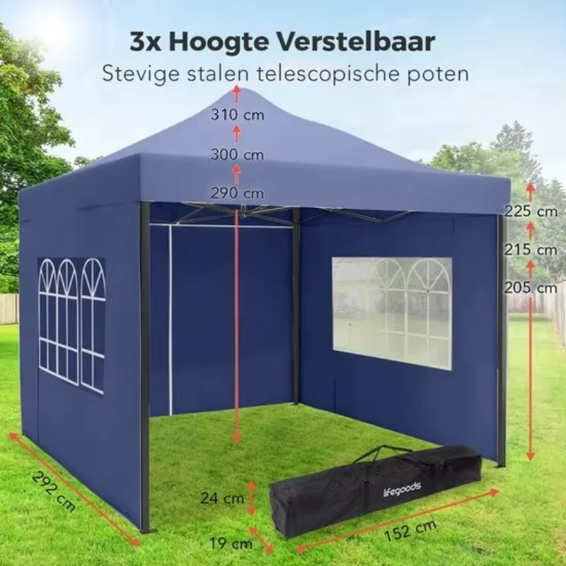 3x3m 10x10ft Folding Pop Up Tent for Trade Show Portable Custom Logo Printing Canopy Tent with Side Walls