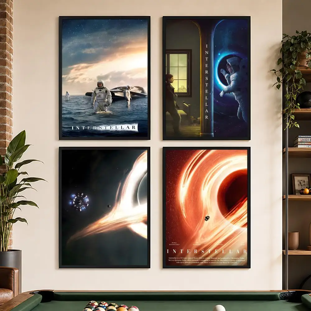 Classic Movie Interstellar Art Poster Waterproof Peel And Stick Frameless HD Painting Matte PP Bedroom Living Room Wall Decor