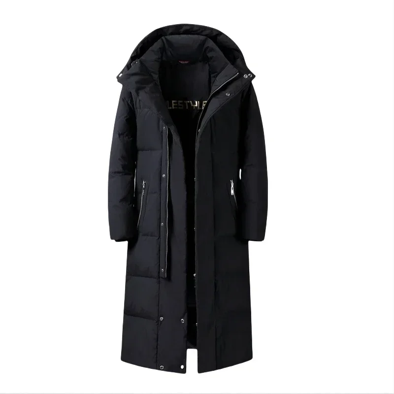 Long Down Jacket Men's Super Long Over The Knee New Couple Wear Winter Jacket Loose Large Size Mid-Length Coat Women