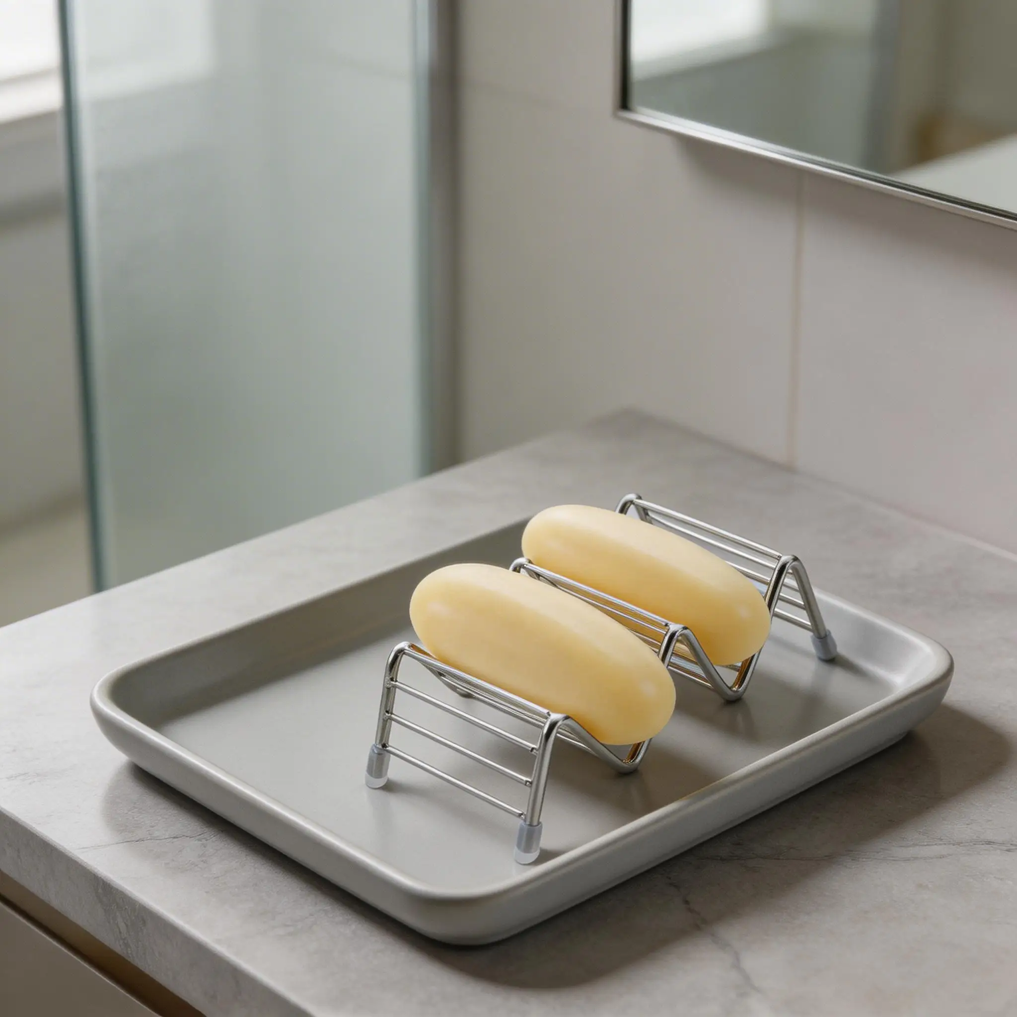 

Stainless Steel W-Shaped Taco Soap Holder With Drainage Design For Bathroom Kitchen Sink Space Saving Non-slip Soap Storage Rack