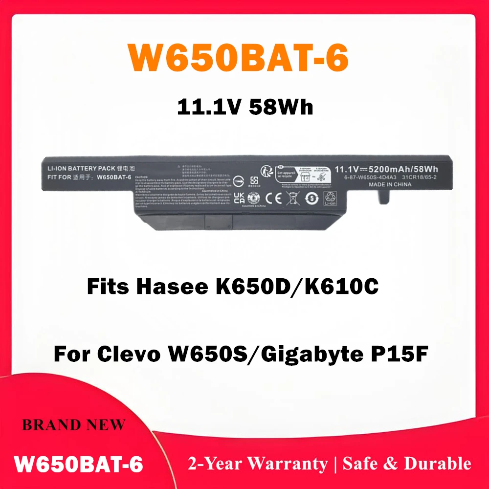 

W650BAT-6 аккумулятор для ноутбука Hasee K610C K650D K570N K710C K590C 750D G150SG G150S G150TC для серии Clevo W650S W650BAT-6