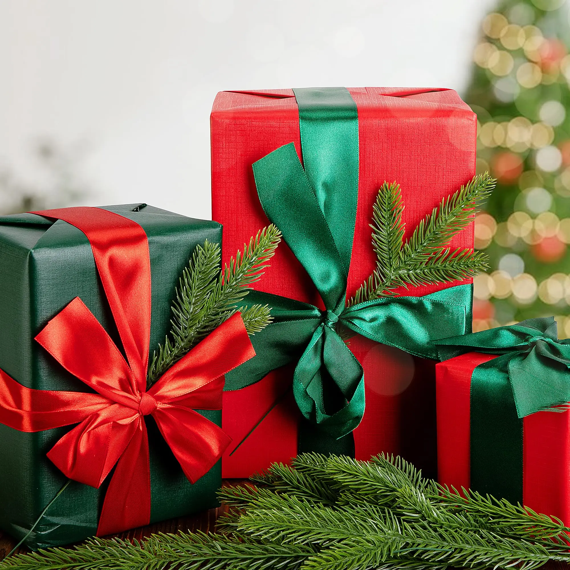 30/50PCS Weihnachten Tannennadeln Zweige Gefälschte Grün Kiefer Picks für Weihnachten Girlande Kranz DIY Dekor Weihnachten baum Dekorationen – Detail 4
