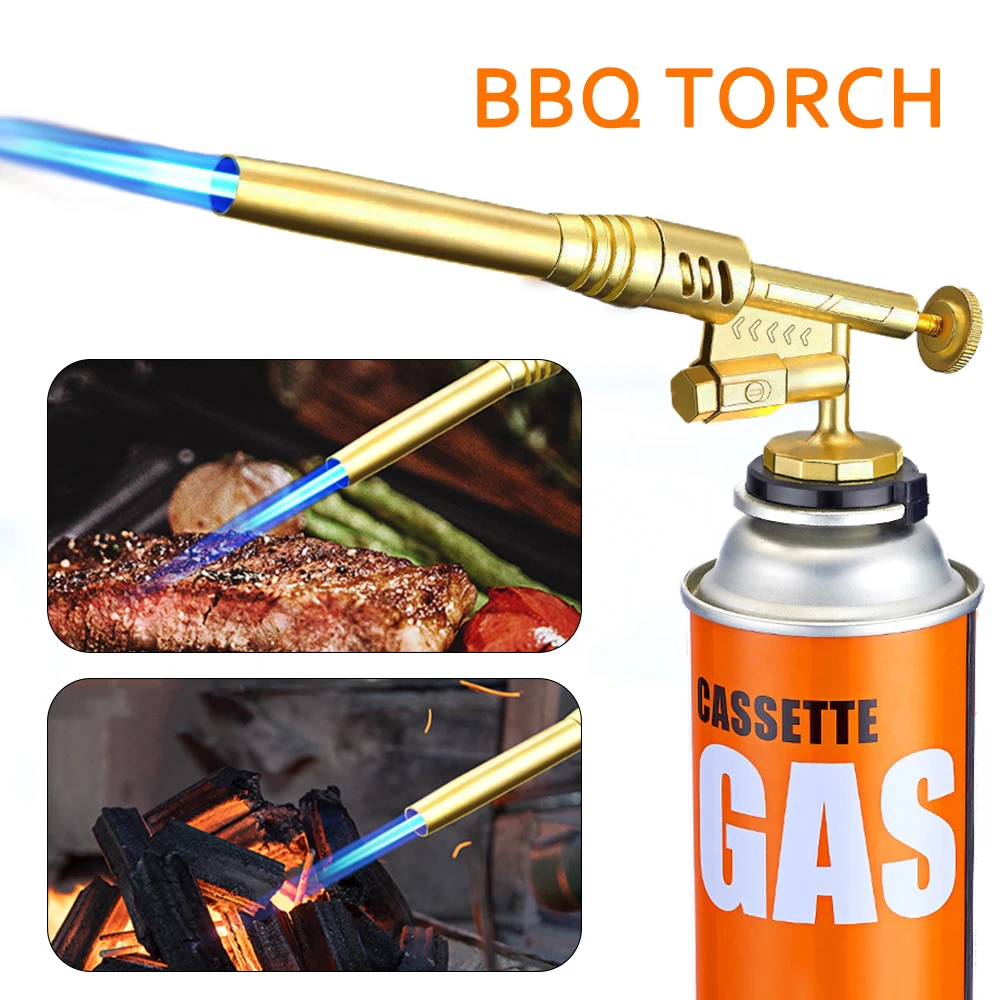 Butane Torch Extended Copper Tube 1300℃ BBQ Flame Gun Copper Aluminum Soldering Tool Liquefied Propane Gas Torch