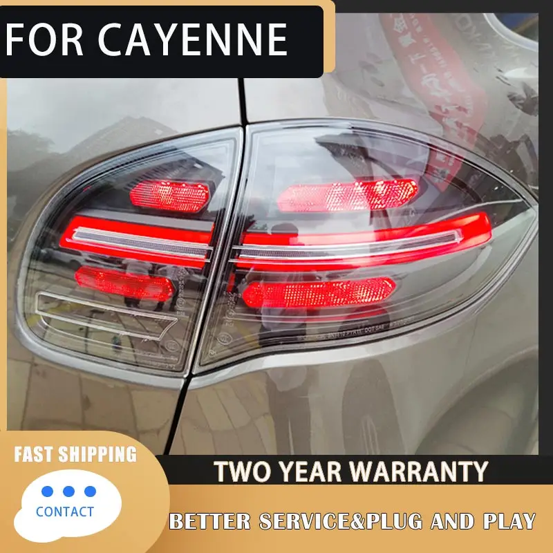 For Porsche Cayenne taillights 2011-2014 LED Dynamic Taillight Rear Fog Lamp Turn Signal Highlight Reversing and Brake Accessori