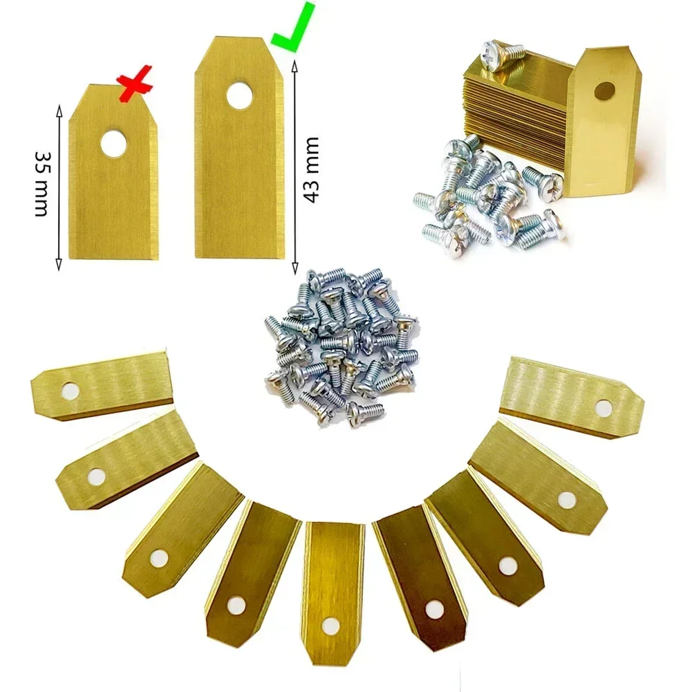 Long Life Span And Weather Resistant These 43mm Replacement Blades And Screws Are Perfect For Robotic Lawn Mowers