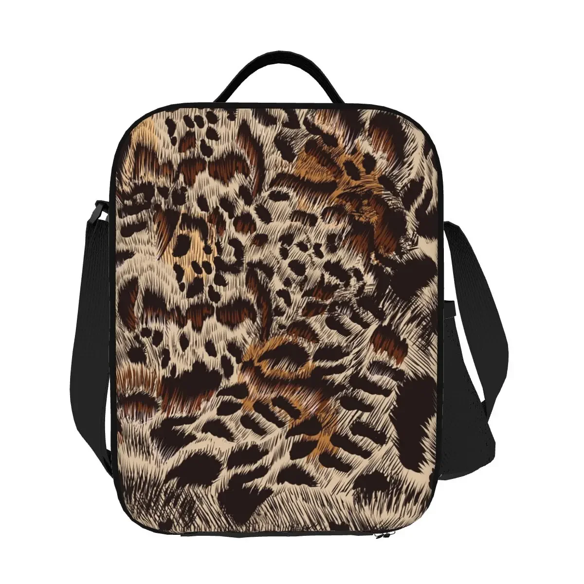 Custom Leopard Print Lunch Bag Women Warm Cooler Insulated Lunch Boxes for Kids School Children