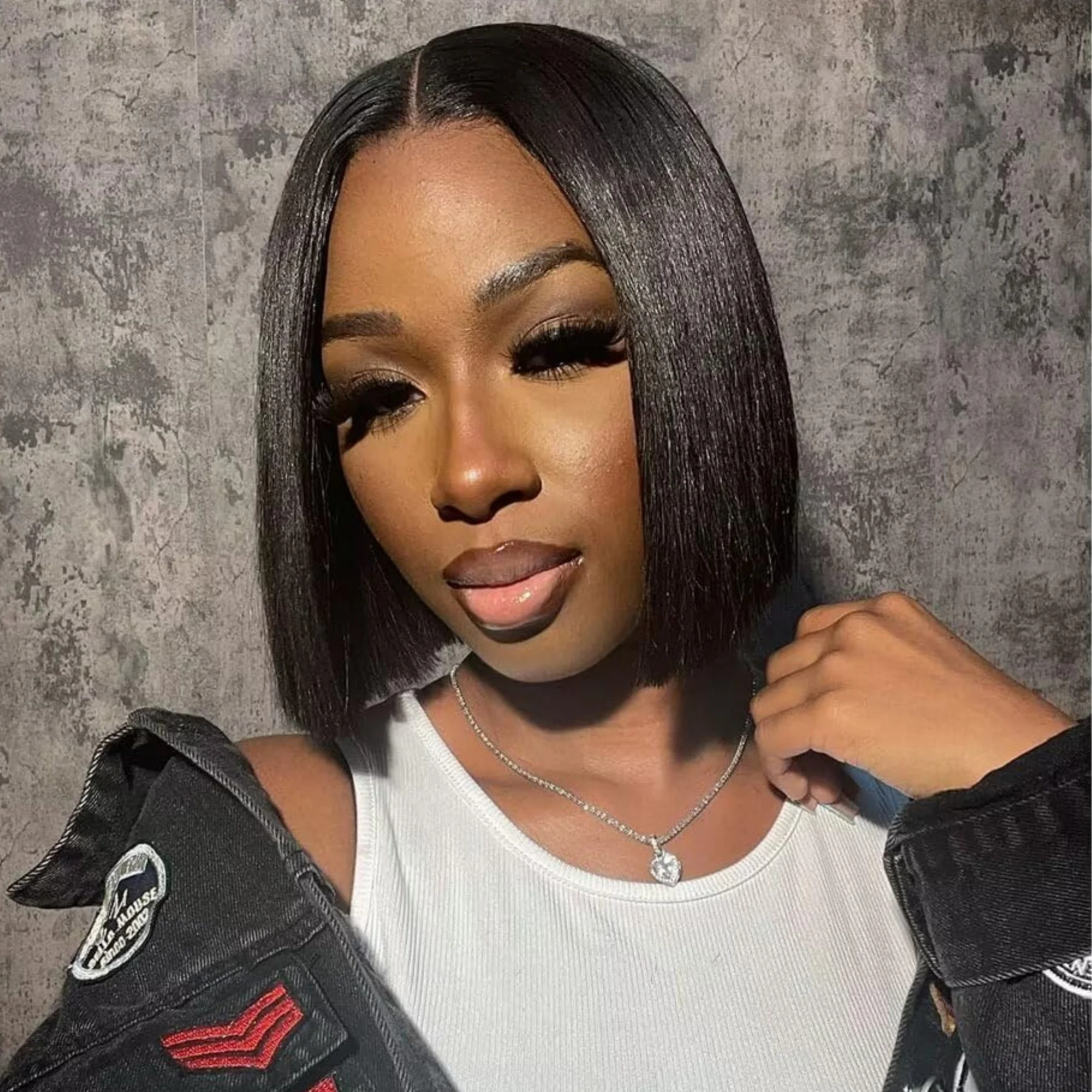 

Прямые 2x6 прозрачные кружевные короткие парики из натуральных волос Remy для чернокожих женщин 8 дюймов