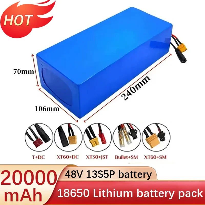Оригинальный аккумулятор для электромобиля, скутера, 13S5P, 48 В, 20 Ач, литиевая батарея, индивидуальный складной автомобиль 48 В, электромобиль и зарядное устройство